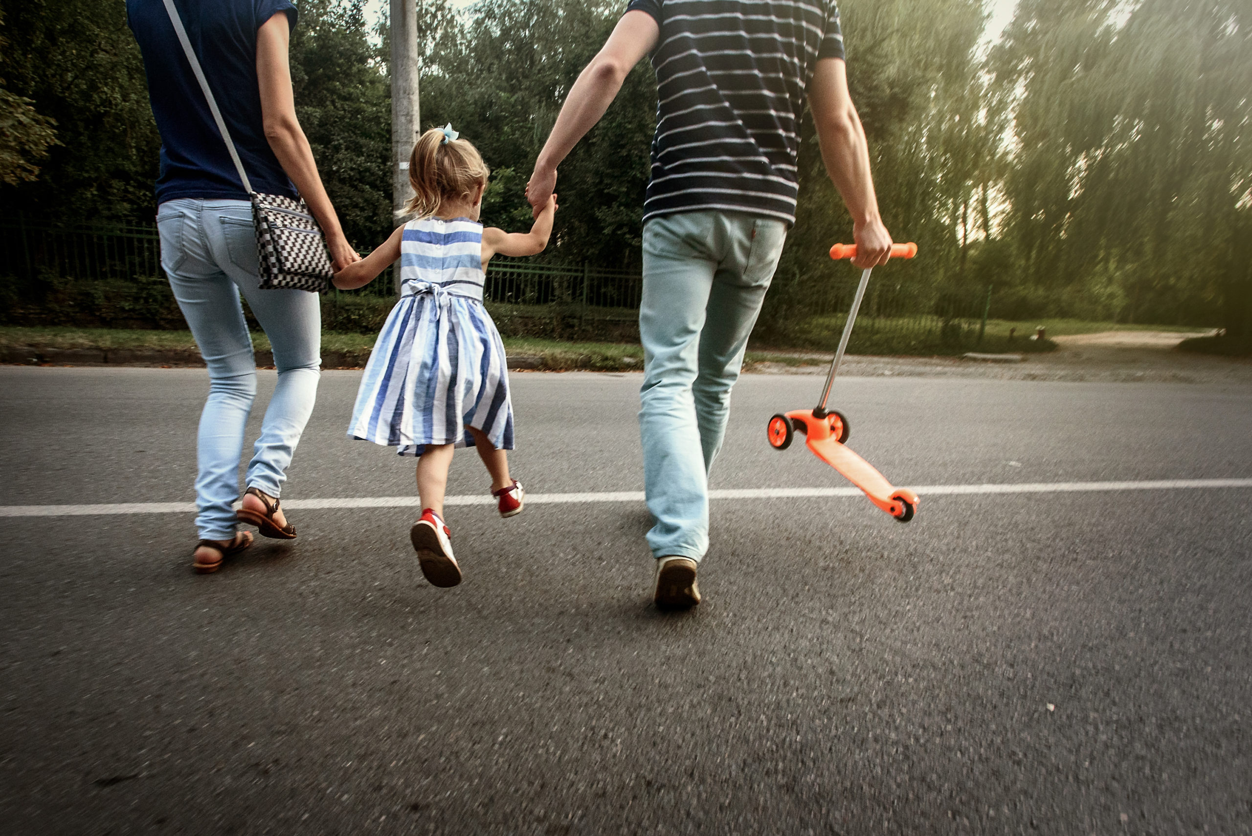 crossing the street