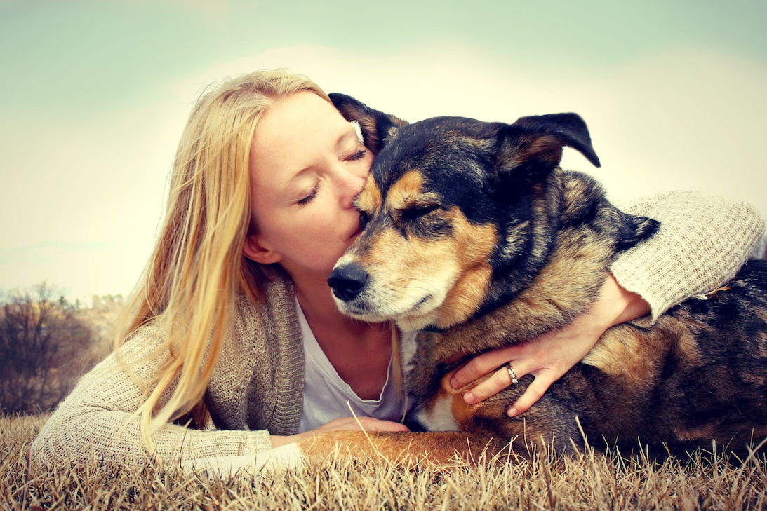 woman with dog