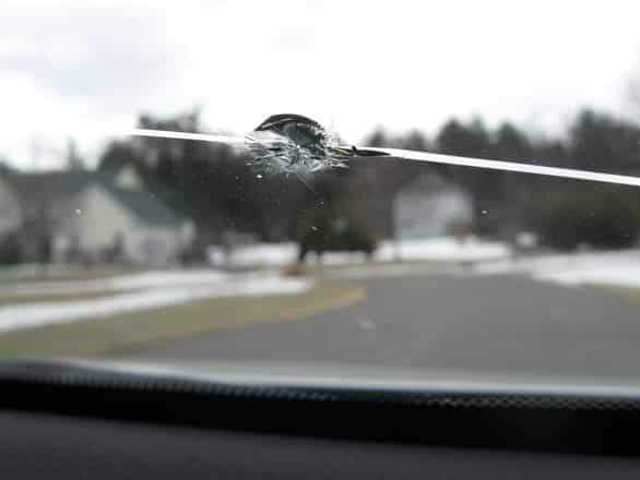 damaged windshield