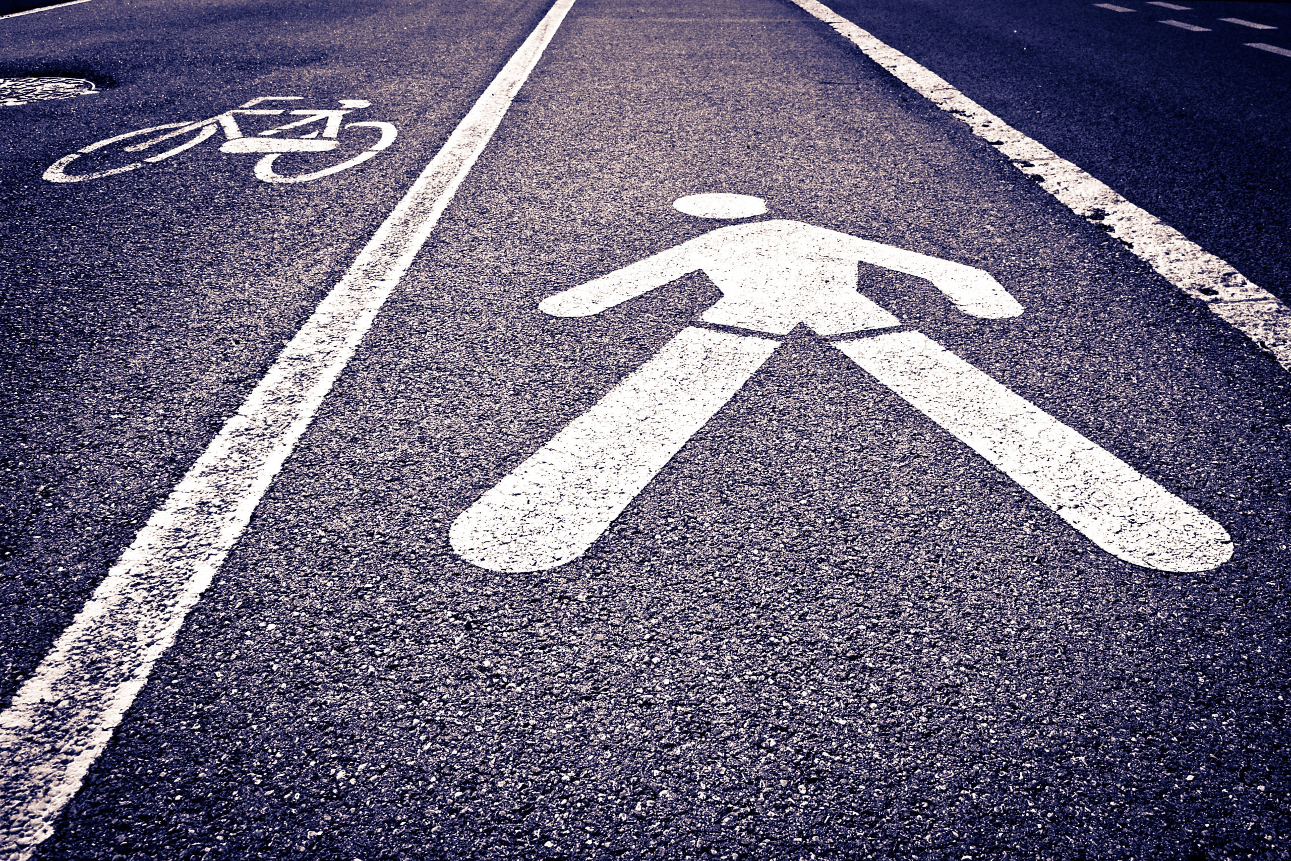 pedestrian and bicycle lanes