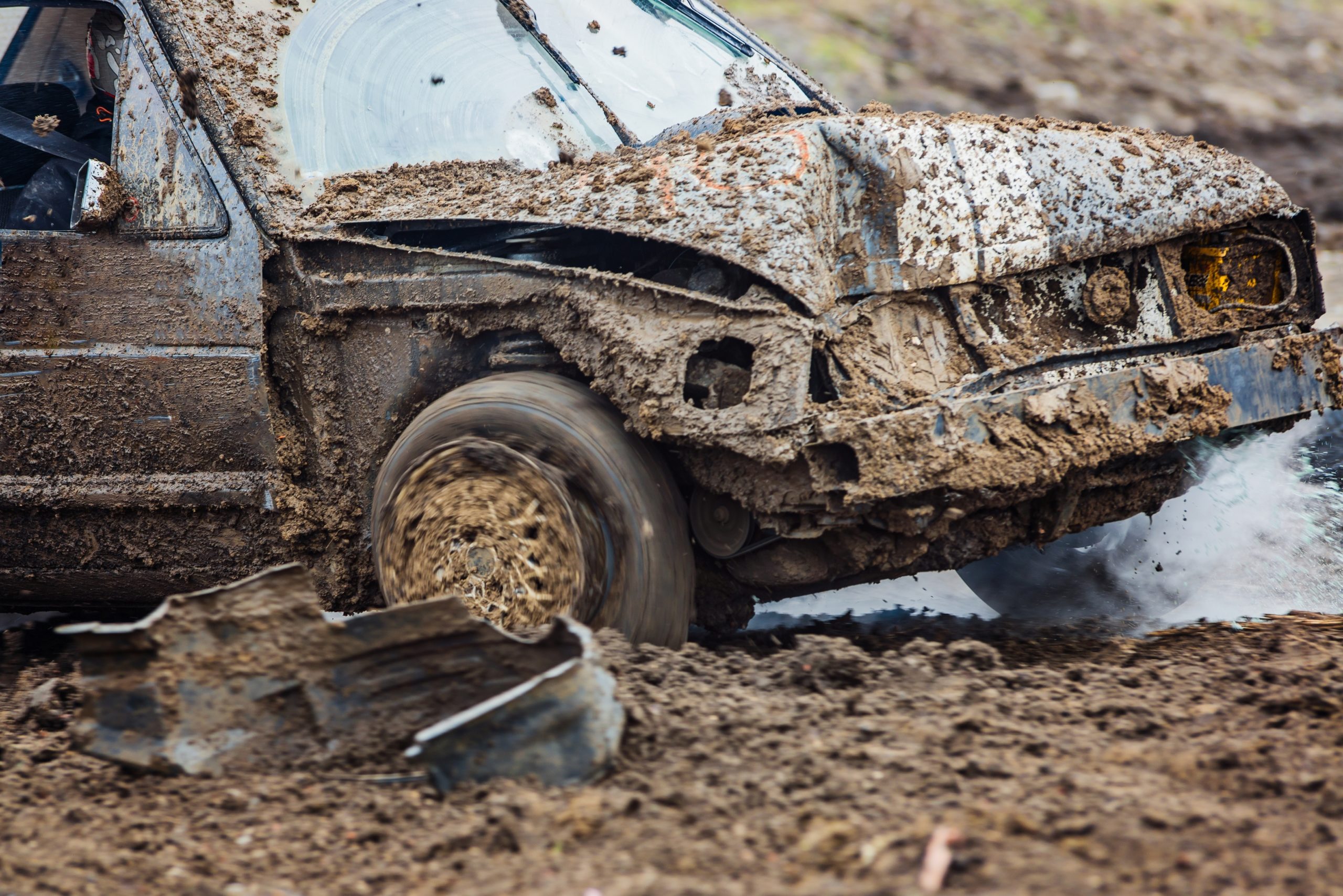 car in mud