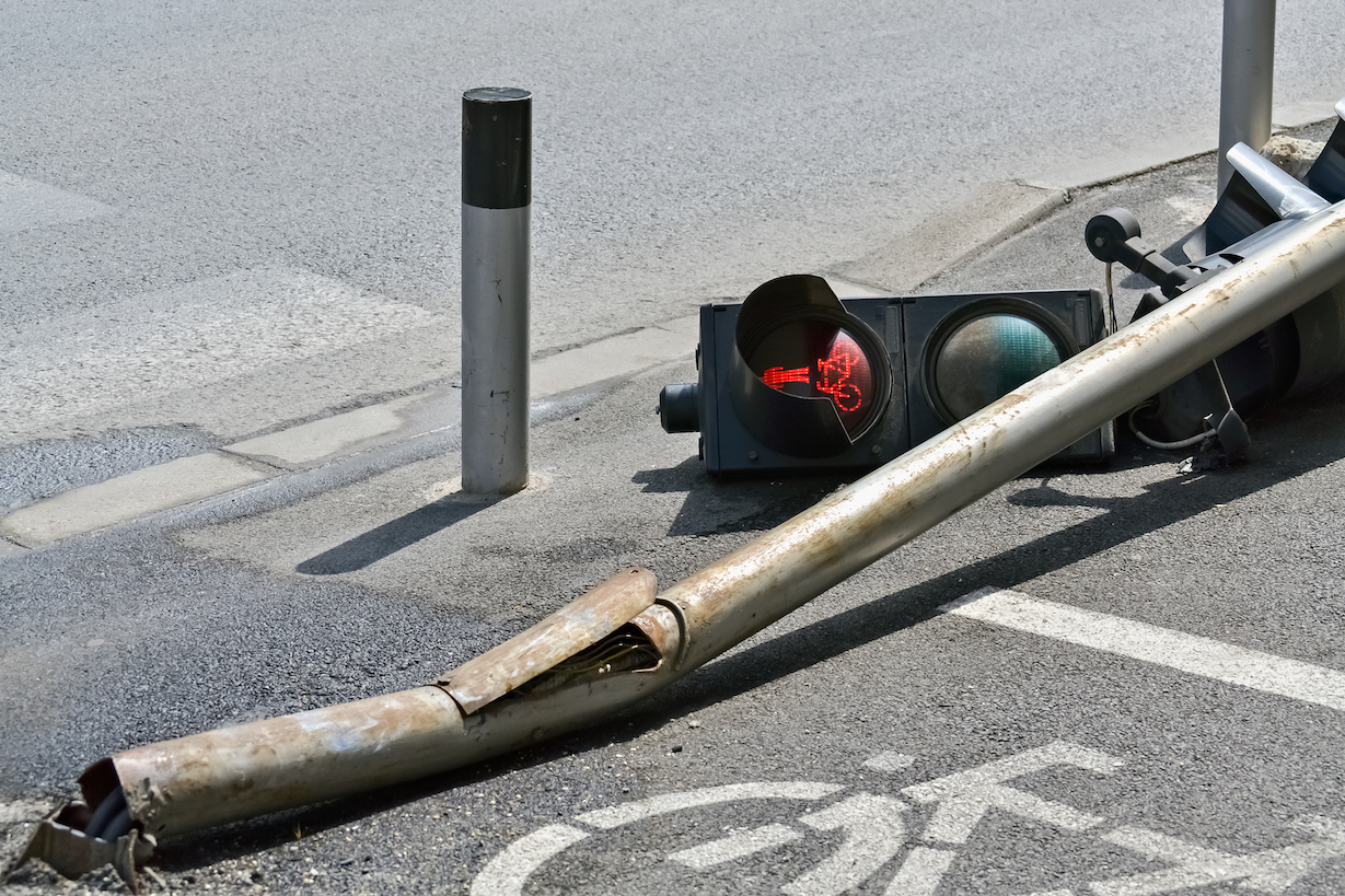 signal pole accident