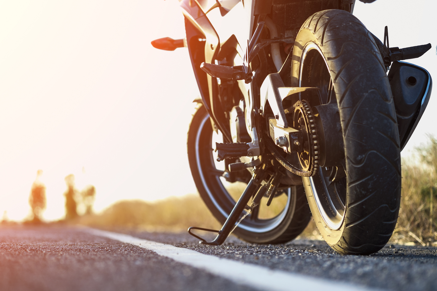 motorcycle parked on side of road